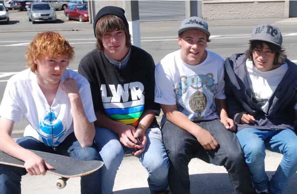 People at Skate for Cancer competition at the Thomas Burns Skate park on Saturday are Jarrod...