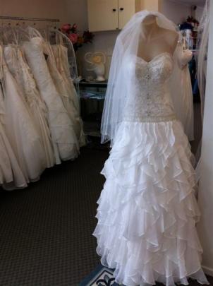Bridal gown at House of Kavina, Caversham, Dunedin
