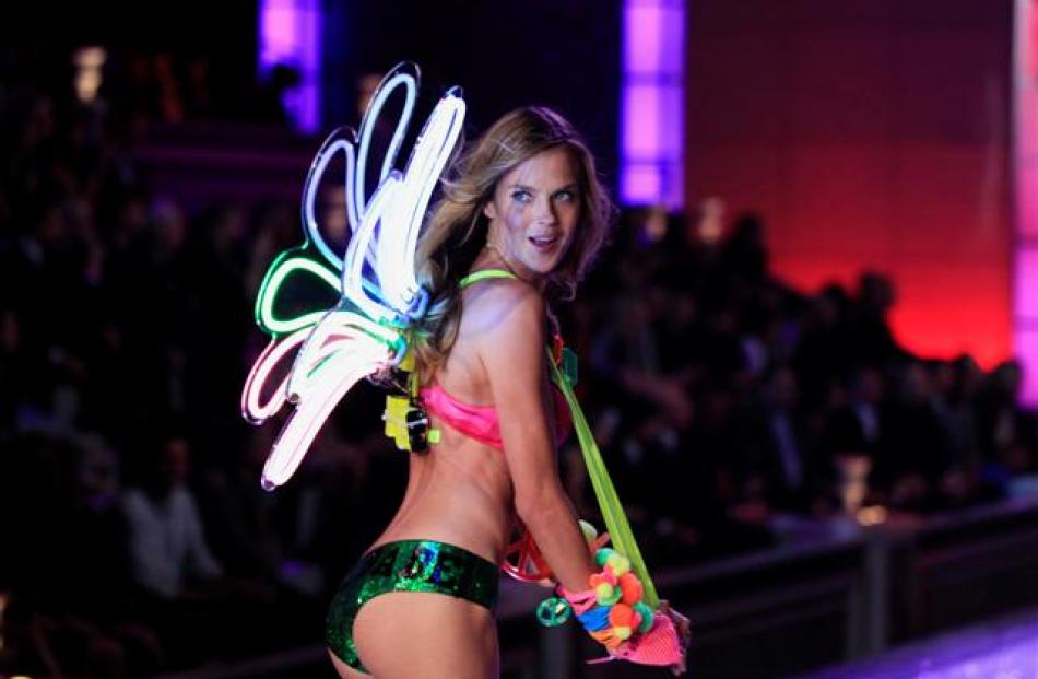 Victoria's Secret models on the runway during the Victoria's Secret Fashion Show at the Lexington...