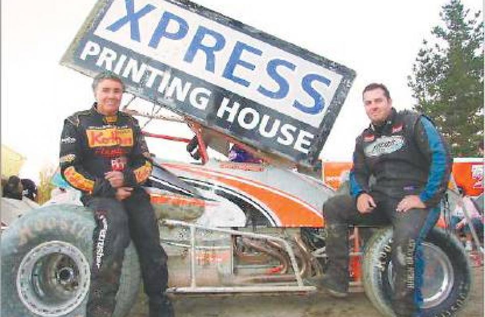 Feeling at home: Top Auckland drivers Allan Wakeling (left) and Jamie McDonald take a seat on a...