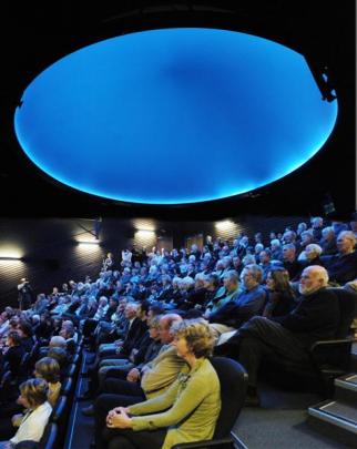 Invited guests in the Denis Callesen Theatre of the Sir Edmund Hillary Alpine Centre yesterday....