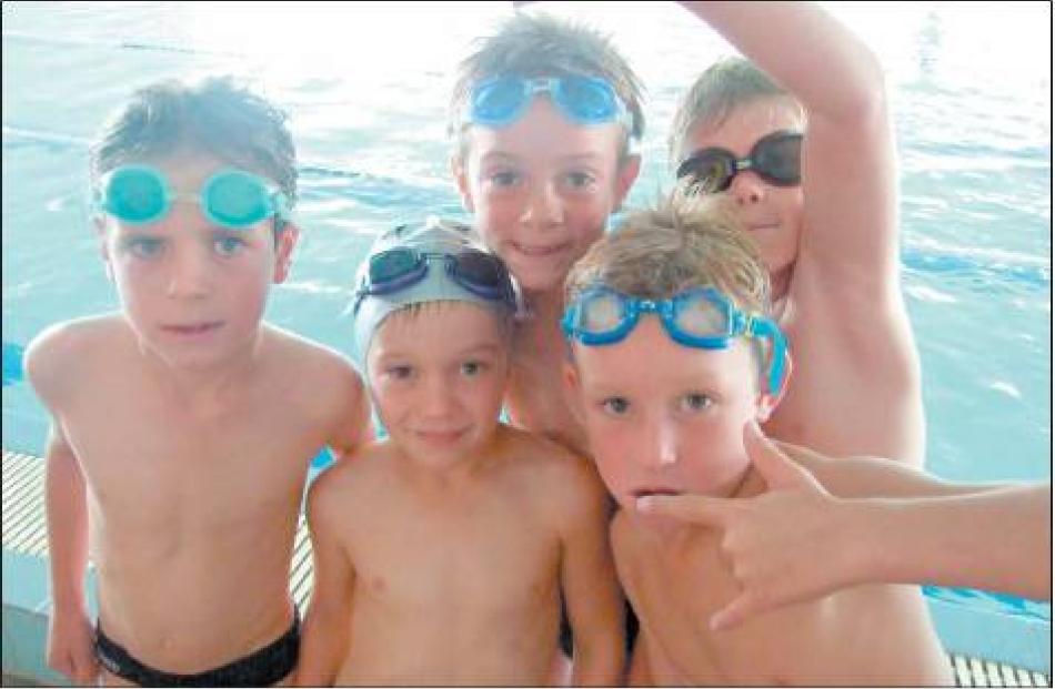 Ready to race: Wanaka Primary School boys (from left), Sam Coupland, Lachy Weir, Toby Jarvie,...
