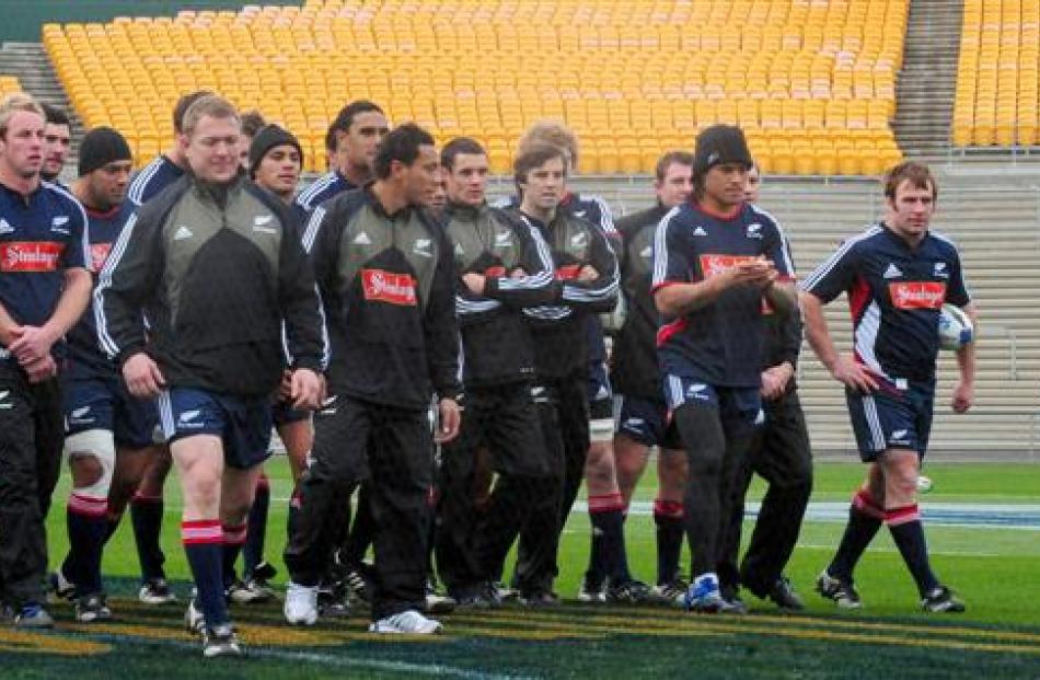 All Blacks Captain's Run, ahead of the match against the Springboks tomorrow. Photo by Craig Baxter.