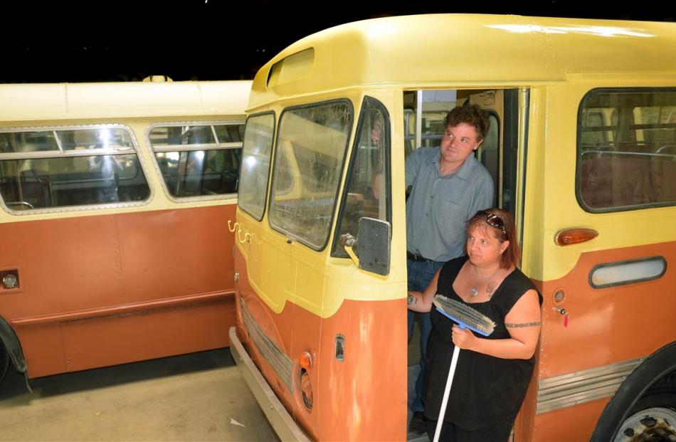 Otago Heritage Bus Society members Andrew Robinson and Jacqui Hellyer aboard former Dunedin City...