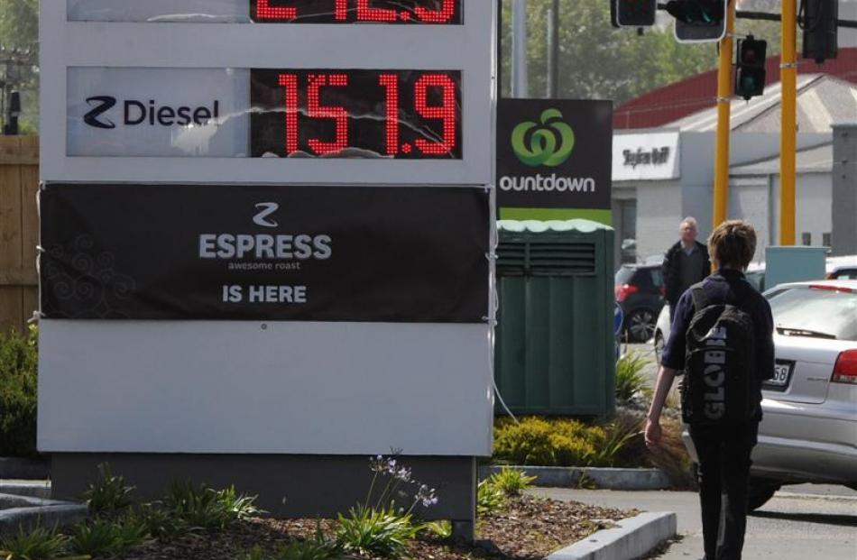 Z Energy petrol prices went up yesterday by 4c a litre. Photo by Craig Baxter.