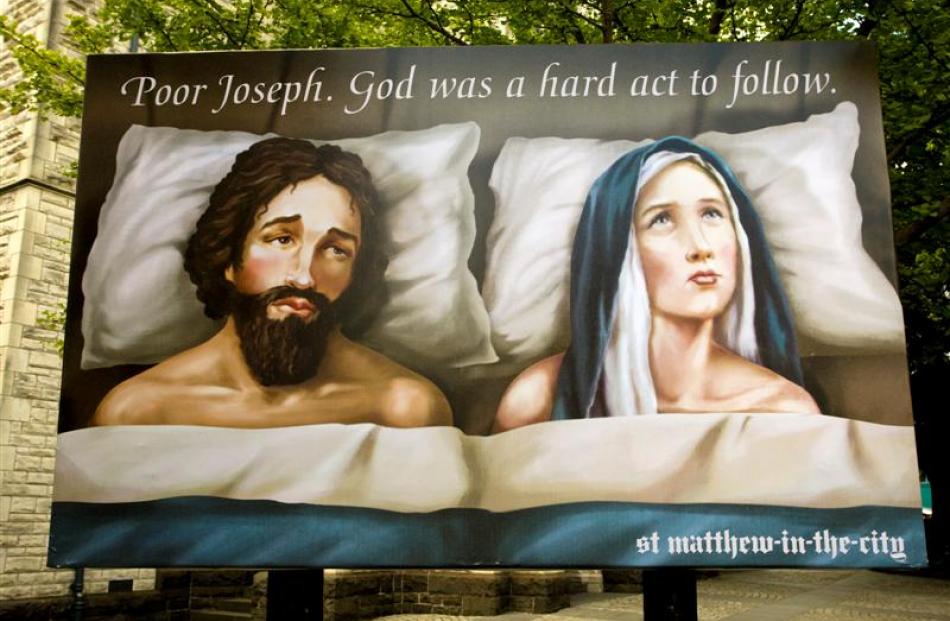 A billboard intended to provoke conversation about spiritual matters at Christmas has been put up...