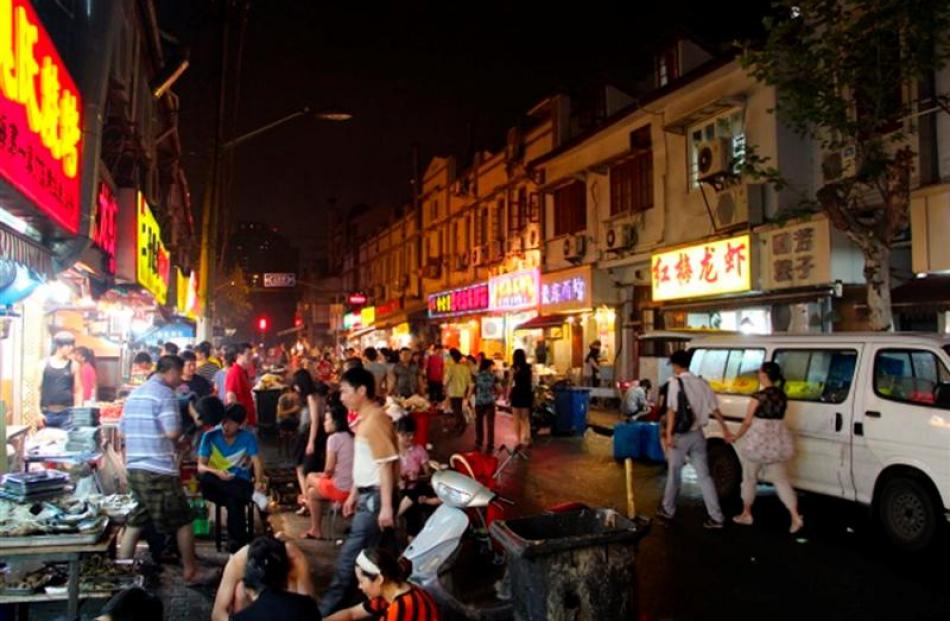 A busy night at one of Shanghai's seafood markets. Photos by Air New Zealand.