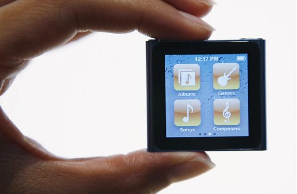 A close-up view of the new Apple iPod Nano. (AP Photo/Paul Sakuma)