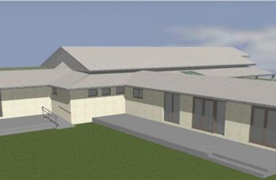 A computer-generated image of the Omarama Hall redevelopment. Image supplied.