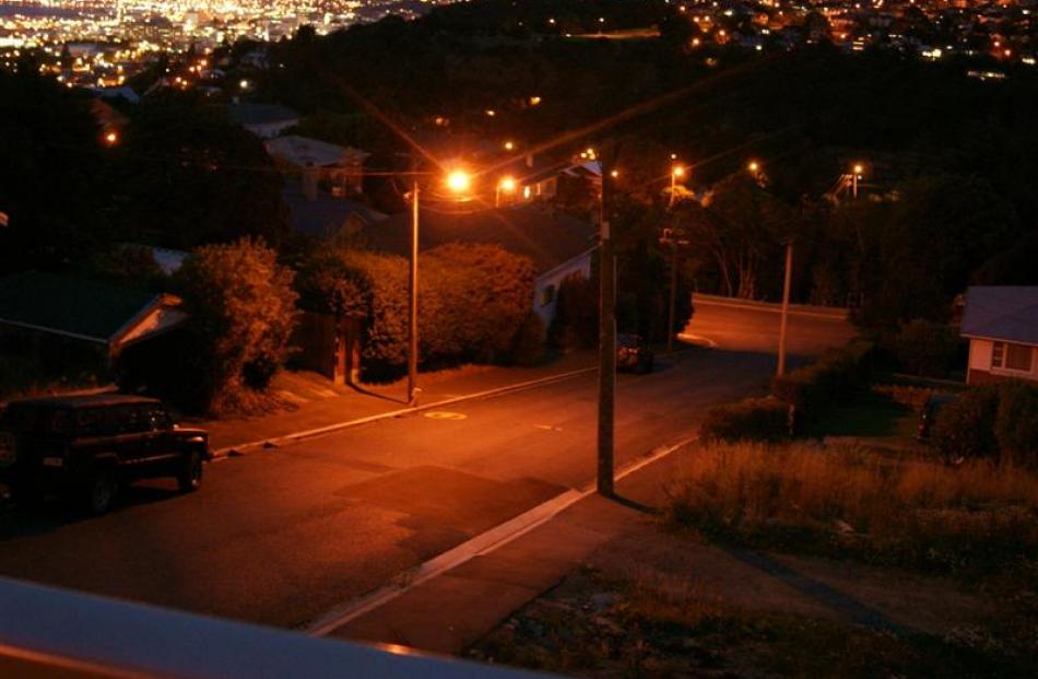 A Fortune St streetlight with the existing sodium streetlight head.