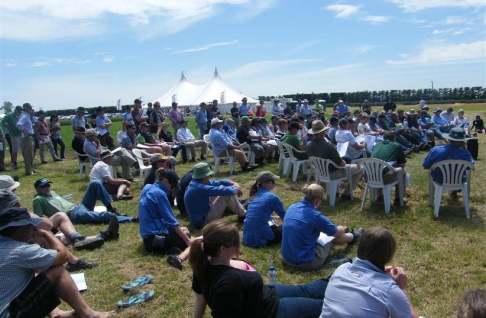 A good-sized crowd  attended the arable research in action field day at Chertsey recently.