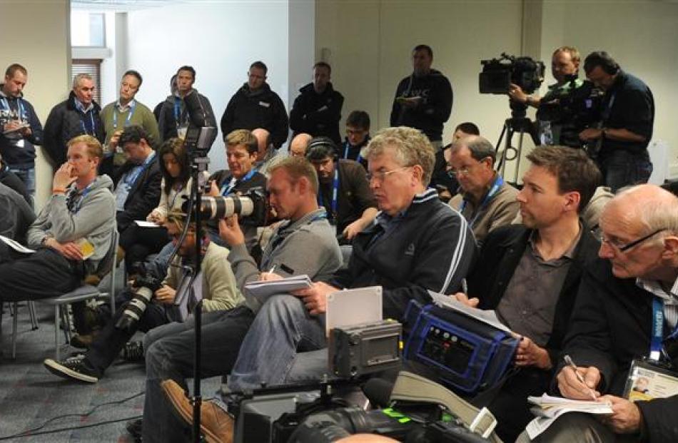 A large media contingent is reporting on England's Rugby World Cup team. Photo by Peter McIntosh.