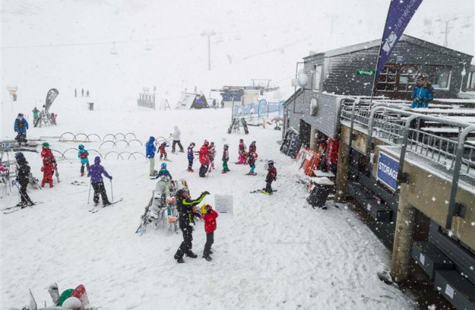 A late season flurry of snow  on the Remarkables yesterday. Photo by Kyle Mulinder.