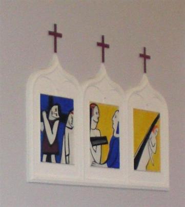 A sample of Joanna Paul's Stations of the Cross in St Mary Star of the Sea Catholic Church at...