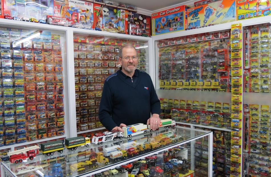A shed houses Allen Mill's collection of 6500 Matchbox cars. Photo by Samantha McPherson