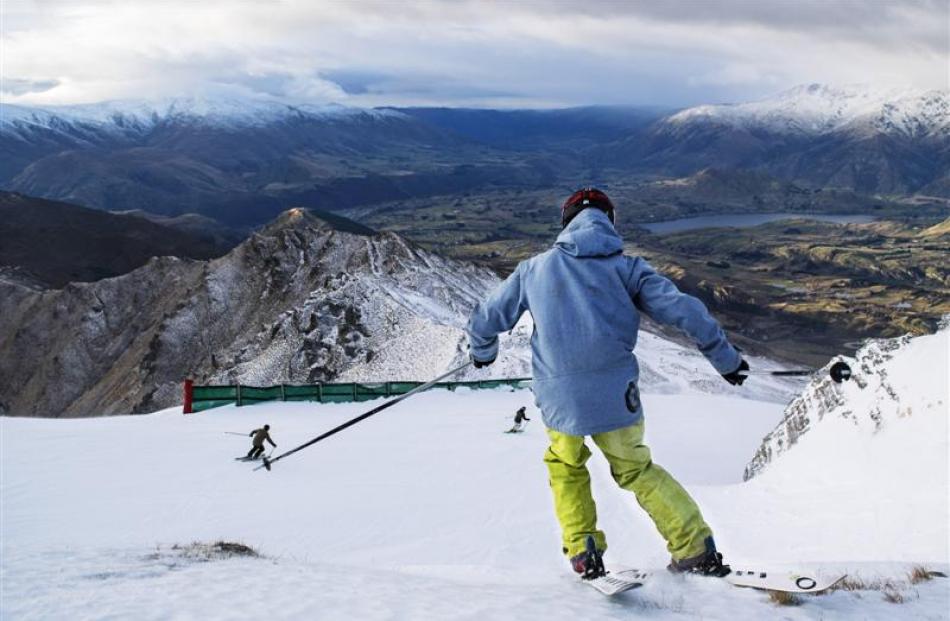 A skier takes to the Coronet Peak slopes.  Photo by Brandon Stanley.