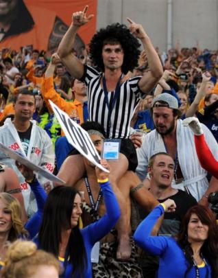 A snapshot of the crowd at Forsyth Barr Stadium last night.