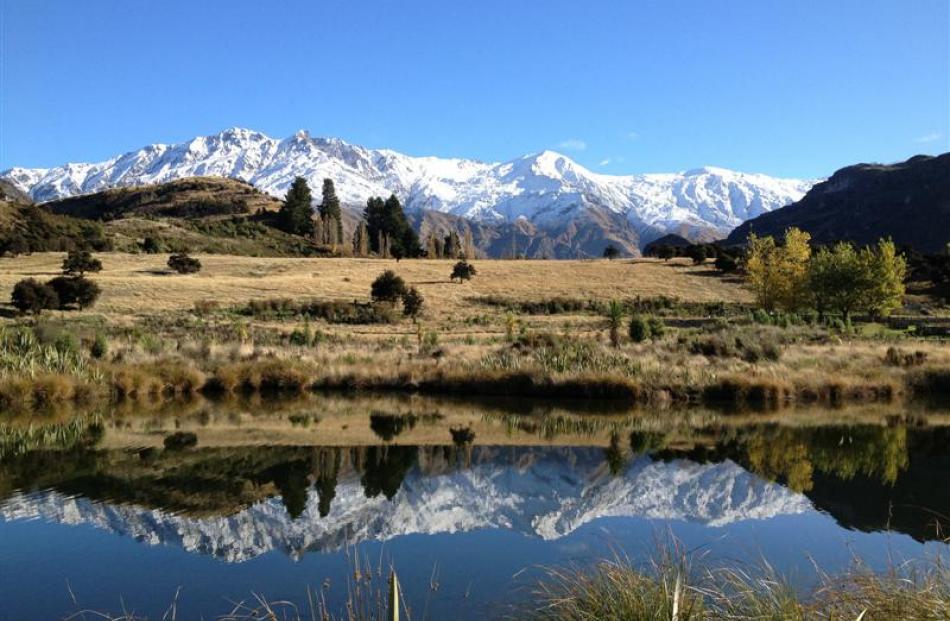 A view of the  Emerald Bluffs area of the Matukituki River catchment, west of Wanaka, where the...