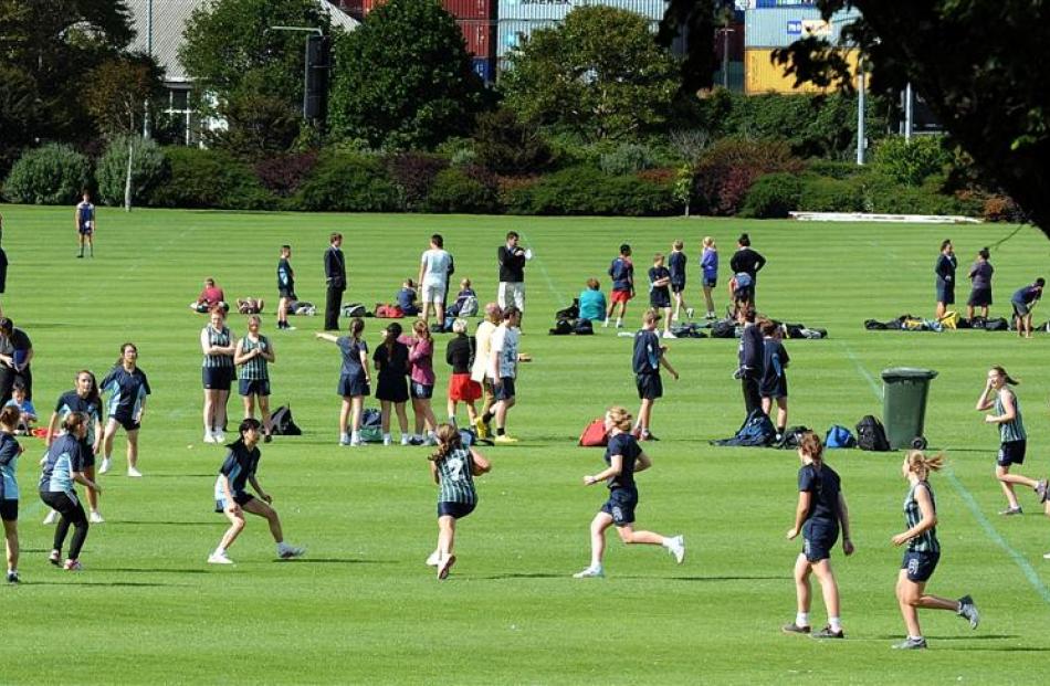 Action from the secondary schools touch competition at the Oval in Dunedin last week.