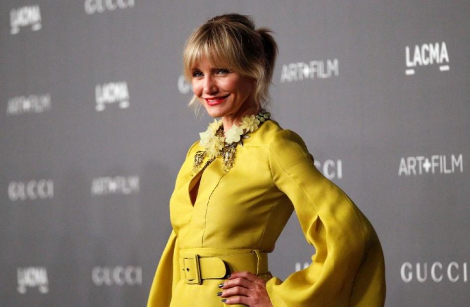 Actress Cameron Diaz poses at the Los Angeles County Museum of Art 2012 Art + Film Gala in Los...