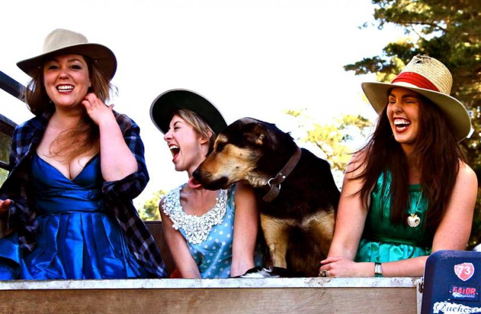 Actresses (from left) Emma Newborn and Amelia Guild with singer-songwriter Mel Parsons unite for...