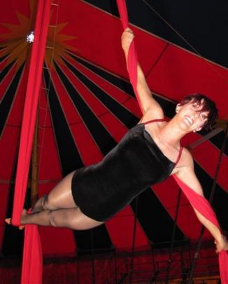 Aerialist and slack rope artist Mary Weir, also known as "Ruby Wilde", of Southern Highlands,...