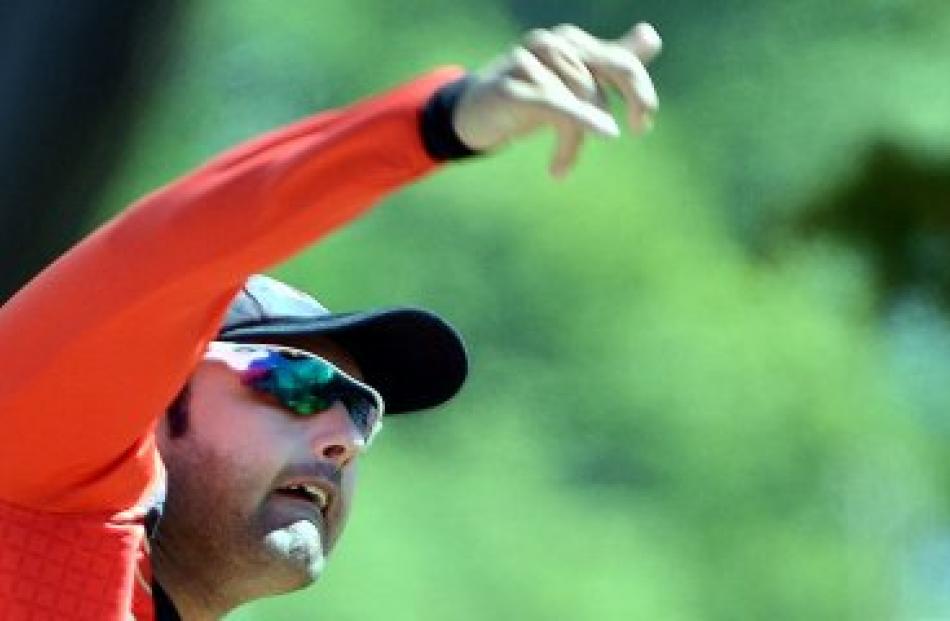 Afghanistan skipper Mohammad Nabi at team training at the University Oval in Dunedin yesterday....