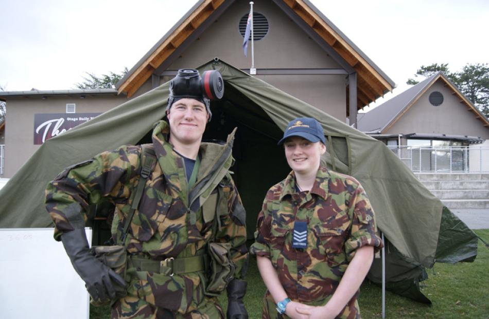 Air Training Corp Corporal Jono Martin (15), of Alexandra, and Sergeant Megan Taylor, of Cromwell.