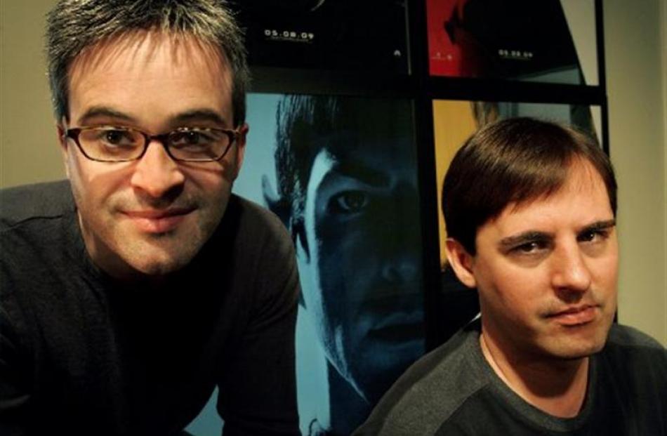 Alex Kurtzman, left, and Roberto Orci met in high school. Photo by Los Angeles Times.