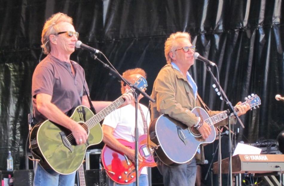 America entertain the crowd during the Gibbston Valley Summer Concert today. Photos Christina...