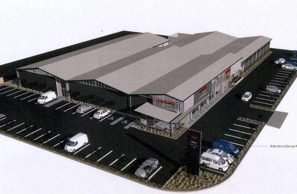 An artist’s impression of the proposed Raeward Fresh store in South Dunedin. Image supplied.