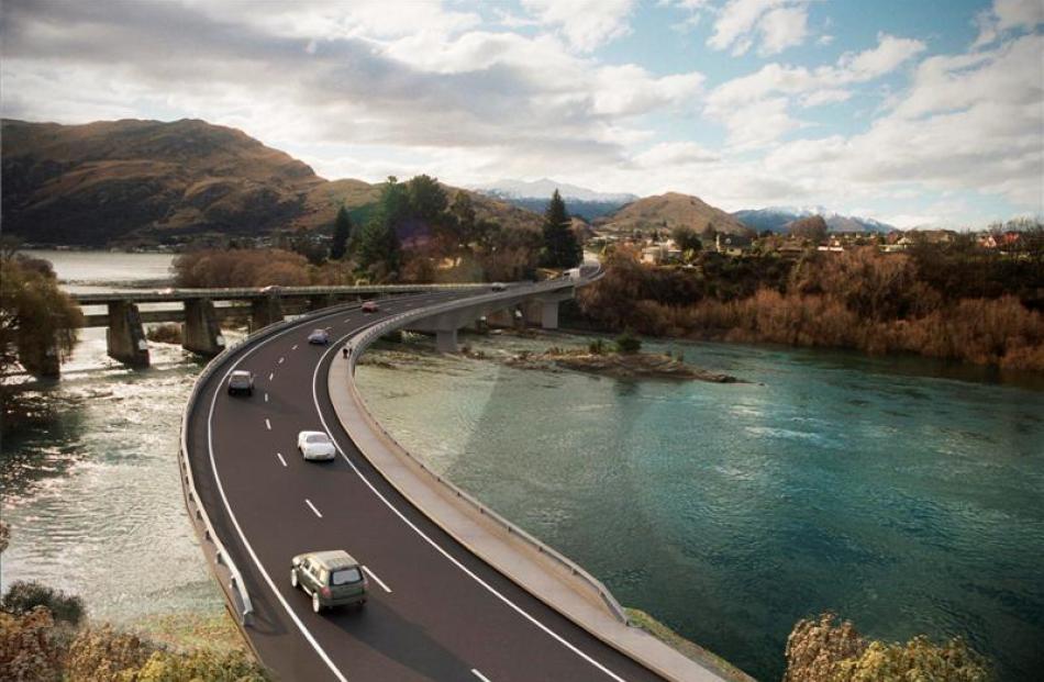 An artist's impression of a possible solution to a Kawarau Falls replacement bridge, which links...