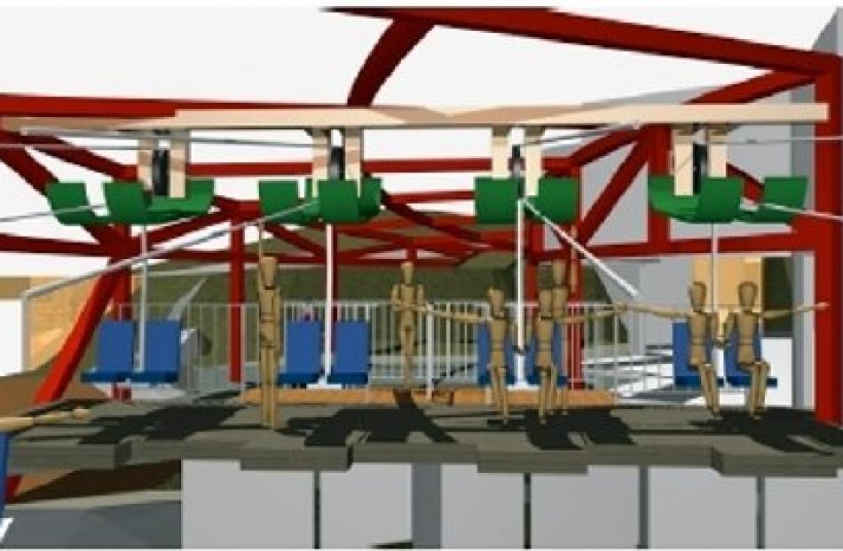 An artist's impression of AJ Hackett's proposed $1.5 million-plus Kawarau Zipride. Graphic supplied.