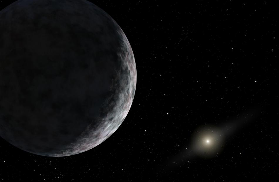 An artist's impression of Pluto. It will become visible after passing in front of a star. Photo...