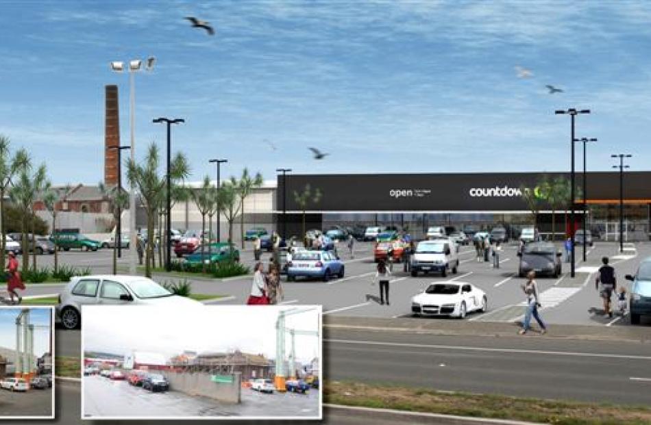 An artist's impression of the proposed Countdown on Andersons Bay Rd, Dunedin, with (inset, left)...