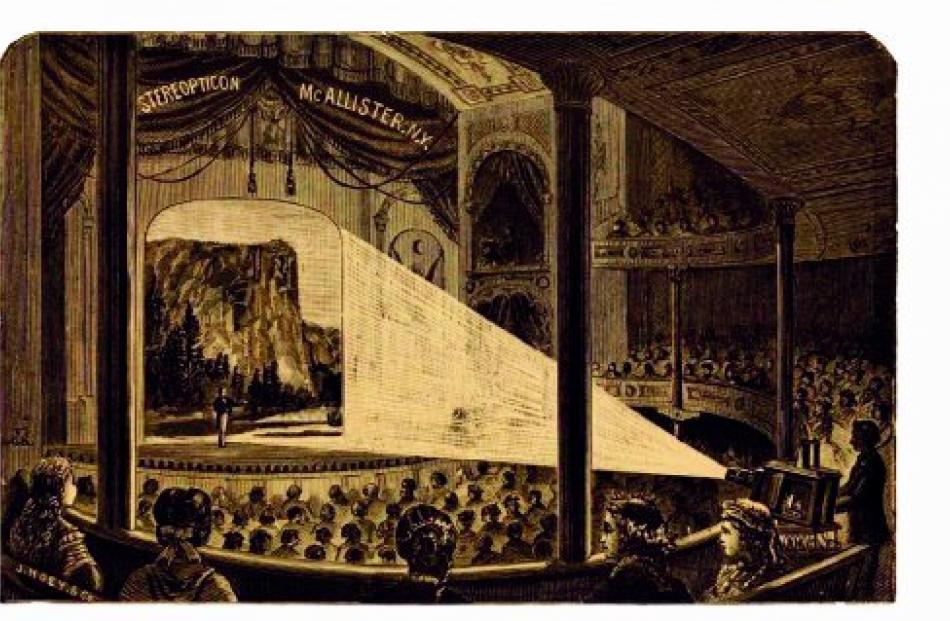 An illustration from an 1880s New York catalogue for Stereopticons shows how the Magic Lantern...