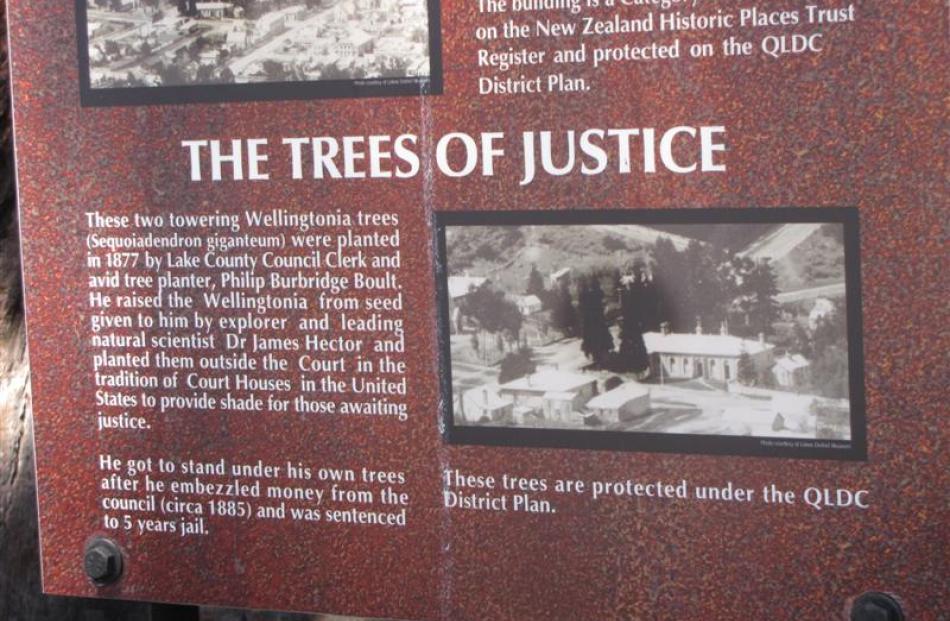 An information panel near the Queenstown courthouse.