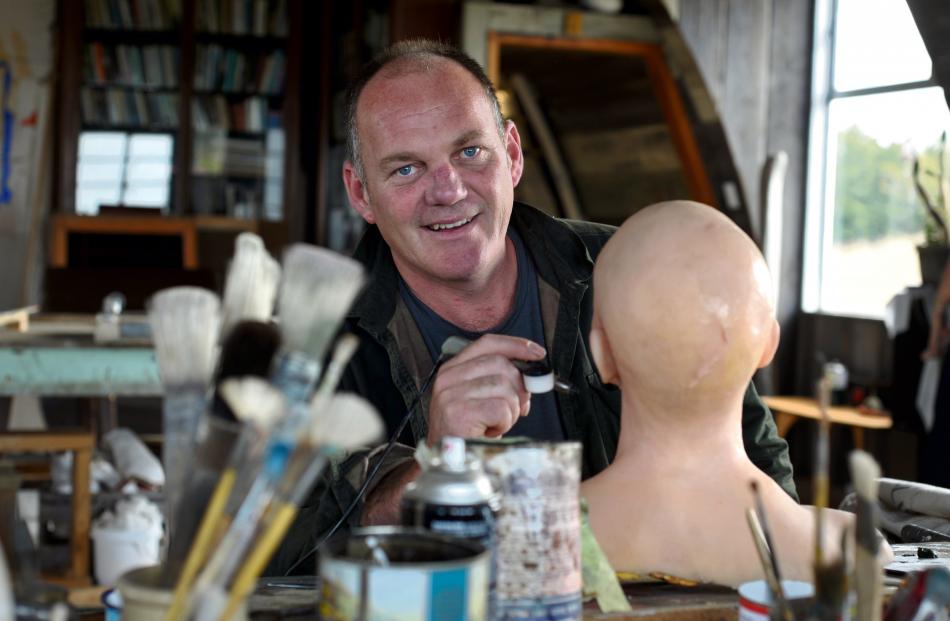 Andy King works on a mannequin's head at his Dunedin workshop. Photos by Christine O'Connor