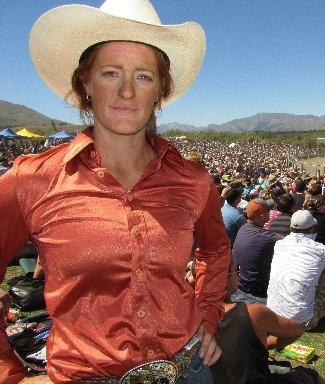Angie Perkins at the Wanaka Rodeo yesterday. Photos by Marjorie Cook.