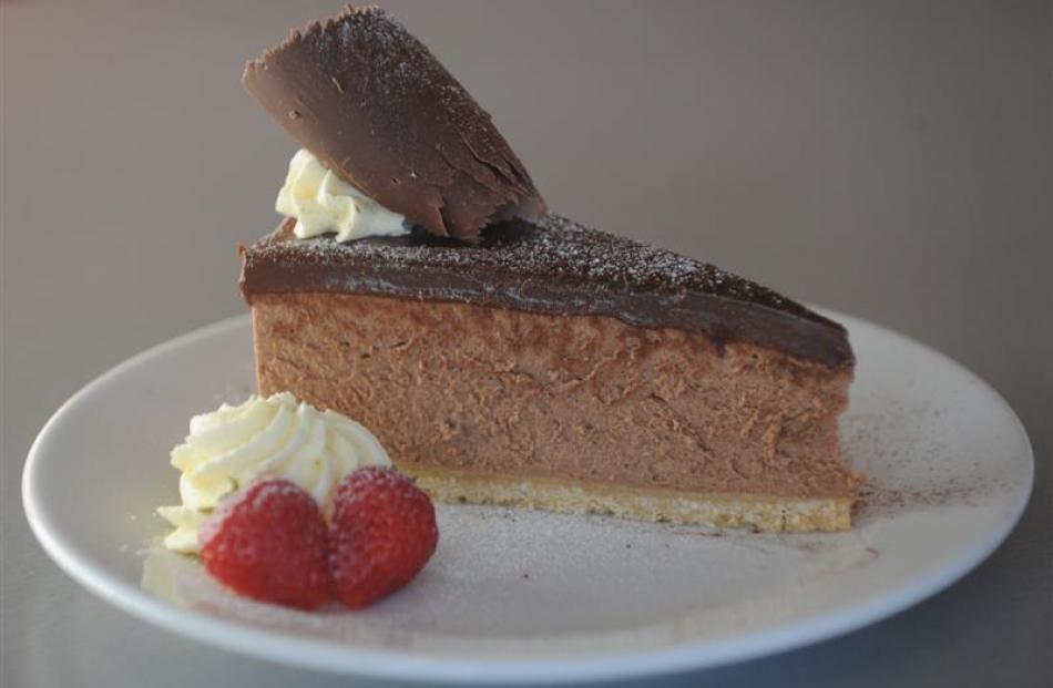 Angus Cafe's gooey chocolate cheesecake. Photo by Craig Baxter.
