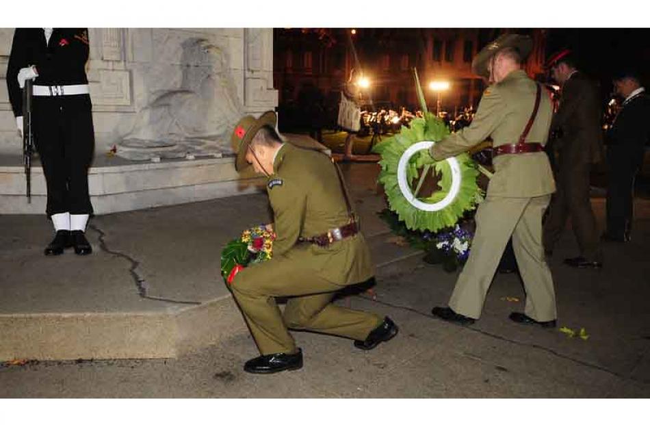ANZAC dawn service at the Queens Gardens in Dunedin on ANZAC Day. Photo by Craig Baxter.