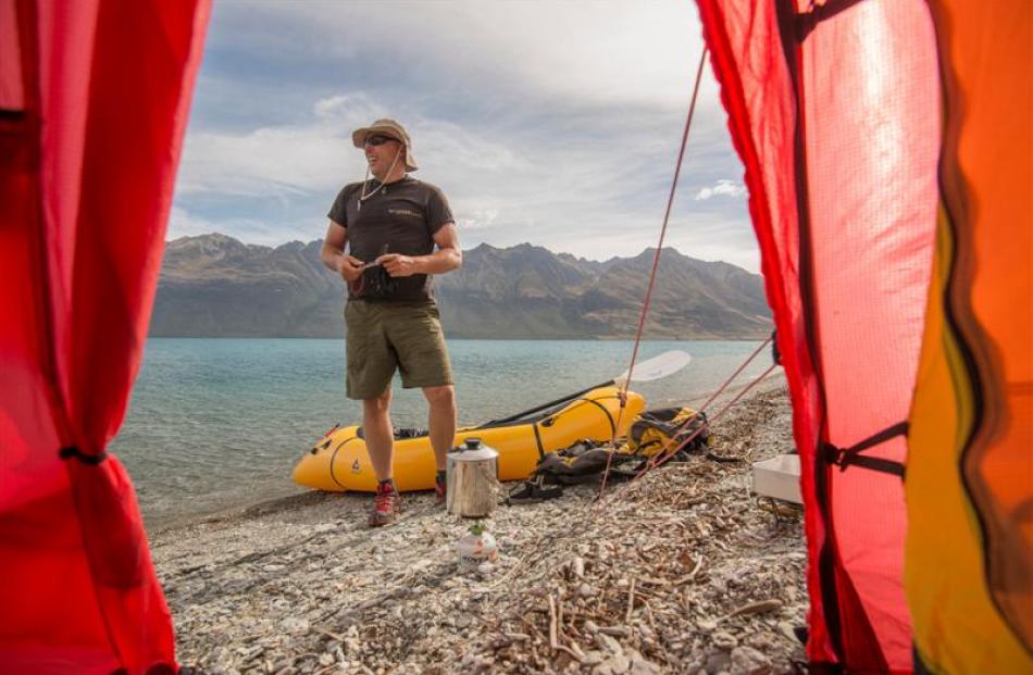 Arno Marten, Expedition X director and  guide, with his packraft. Photo supplied.