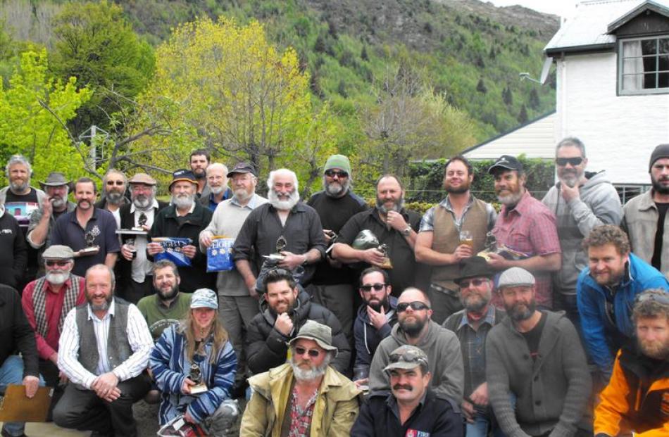 Arrowtown  beard-growers (left picture) with Glenorchy contestants (above). Photo by Olivia...