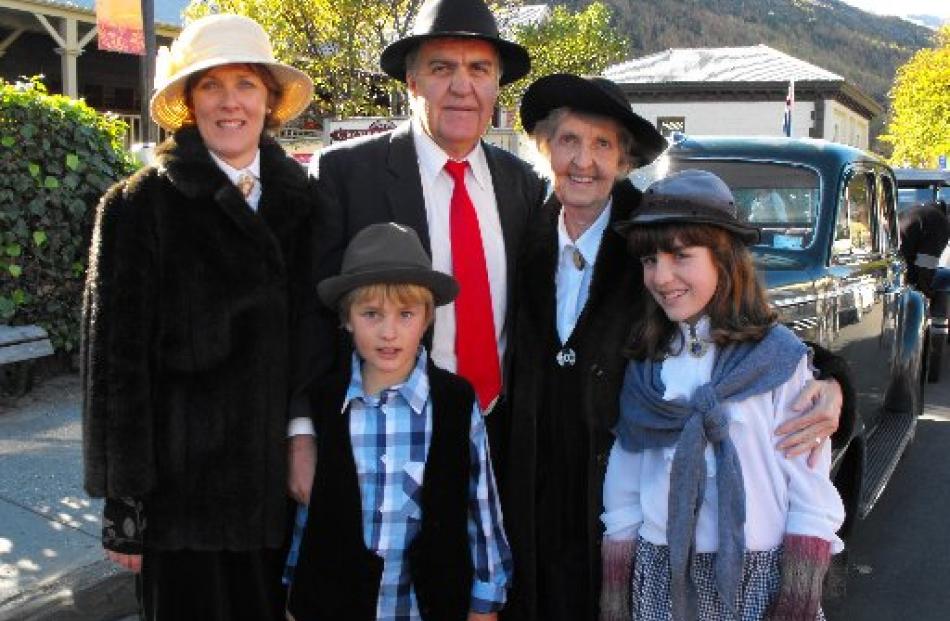 Arrowtown family (from left) Yvonne Stevenson, Johnny Stevenson, and Elma Stevenson, with (front)...