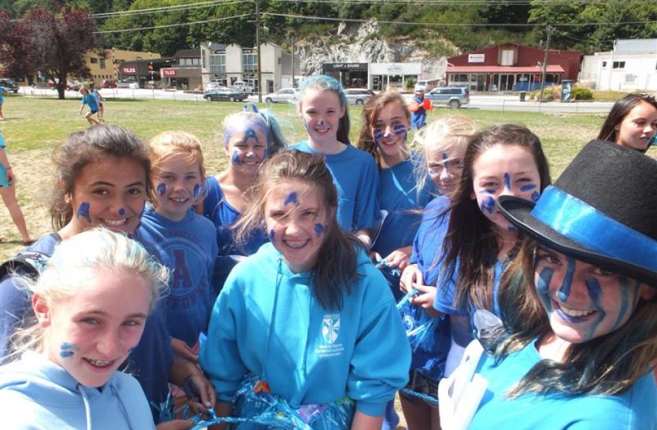 Arthur House year 9 girls decked out in blue.