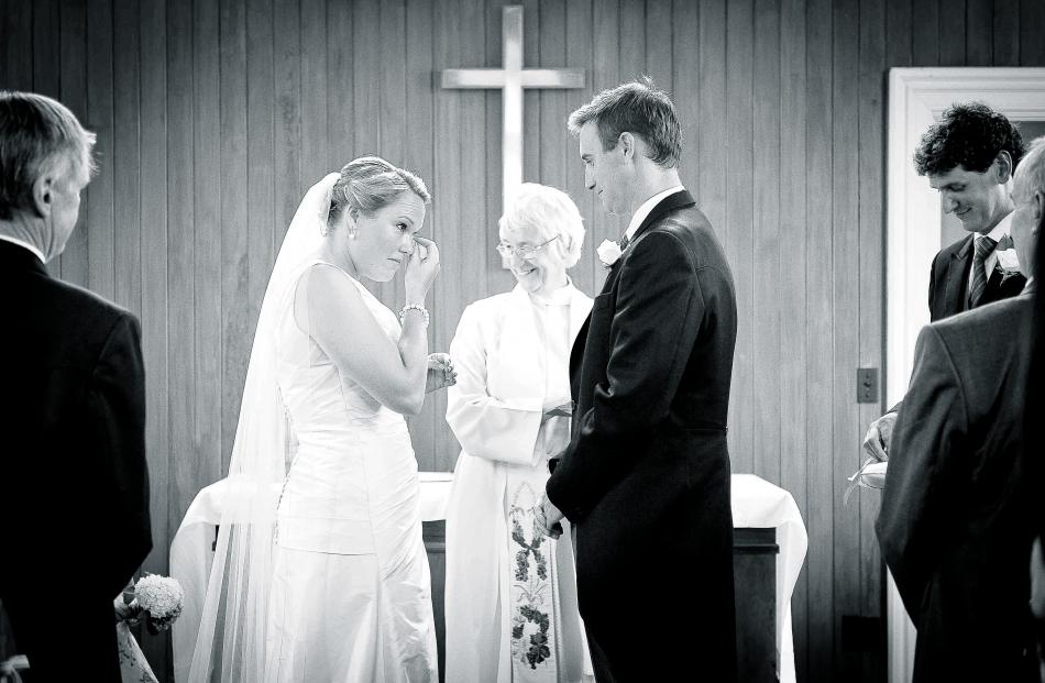 At the wedding ceremony of Fiona Murray and Andrew White in Wairarapa in February. REBECCA...