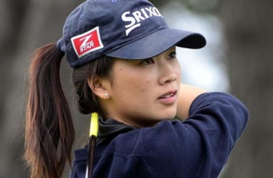 Auckland star Munchin Keh gets in a practice round at St Clair. Photos by Peter McIntosh.