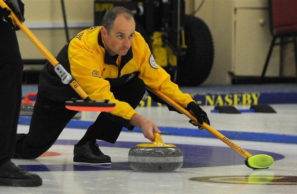 Australian acting skip Ian Palangio in action against Japan at the Asia and Pacific curling...