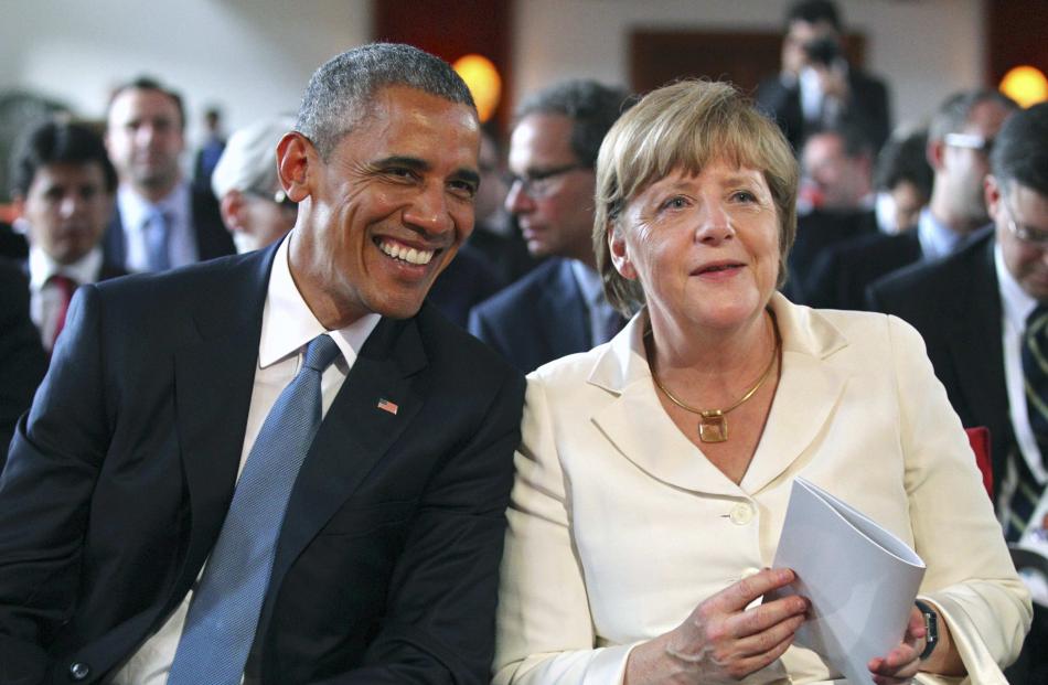 Barack Obama and Angela Merkel have reaffirmed their nations' friendship. Photo: Reuters