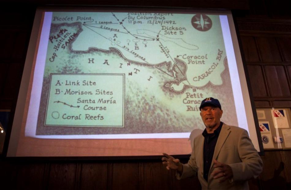 Barry Clifford speaks about the shipwreck during a news conference at the Explorers Club in New...